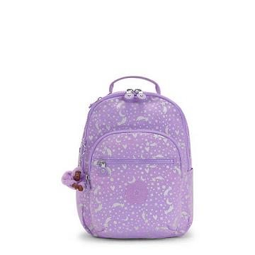 Kipling Seoul Small Printed Tablet Backpacks Galaxy Metallic | CA 1613VR